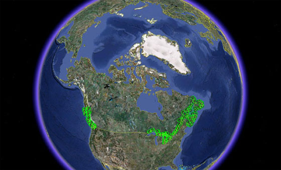 Automatic Identification System coverage across Canada.