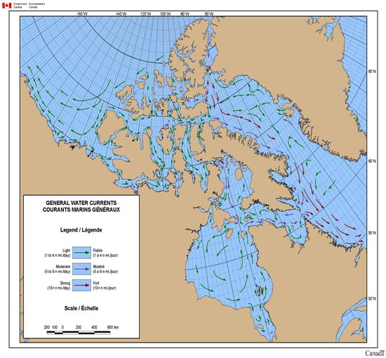Map of General Water Currents in Northern Waters
