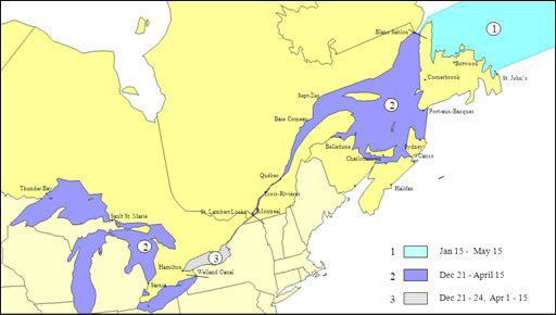 Map of Icebreaking Service Fee Zones