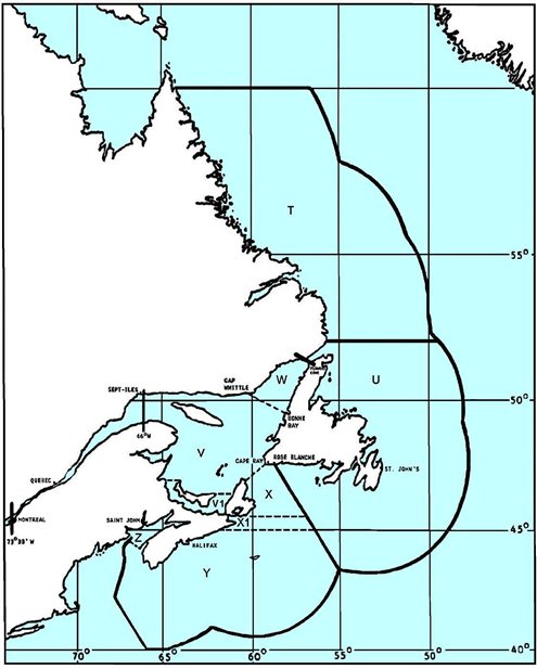 Map of Eastern Canada Ice Control Zones