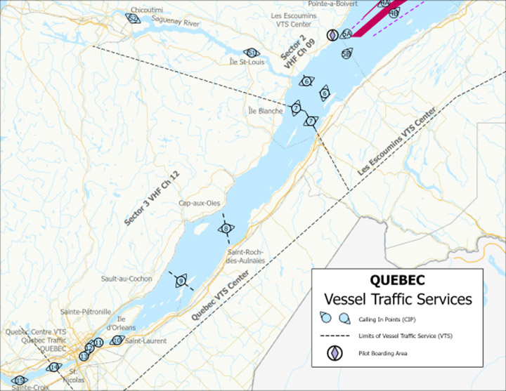 Figure 3-10c - Vessel Traffic Services - St. Lawrence River