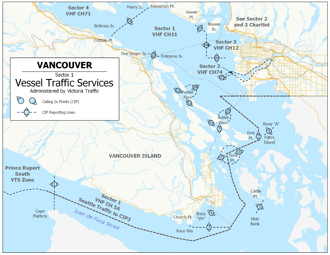 Vessel Traffic Services - Vancouver - Sector 1
