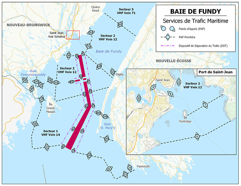 Zone de services de trafic maritime de la Baie de Fundy