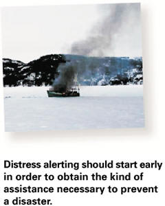 Distress alerting should start early in order to obtain the kind of assistance necessary to prevent a disaster