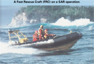 A Fast Rescue Craft on a SAR operation